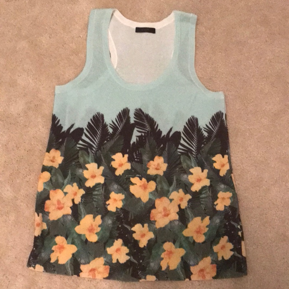 J. Crew Black Label Floral Tank